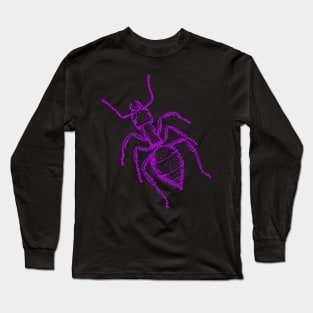 Ants in Neon Purple Insect Gift  -Black and Dark Long Sleeve T-Shirt